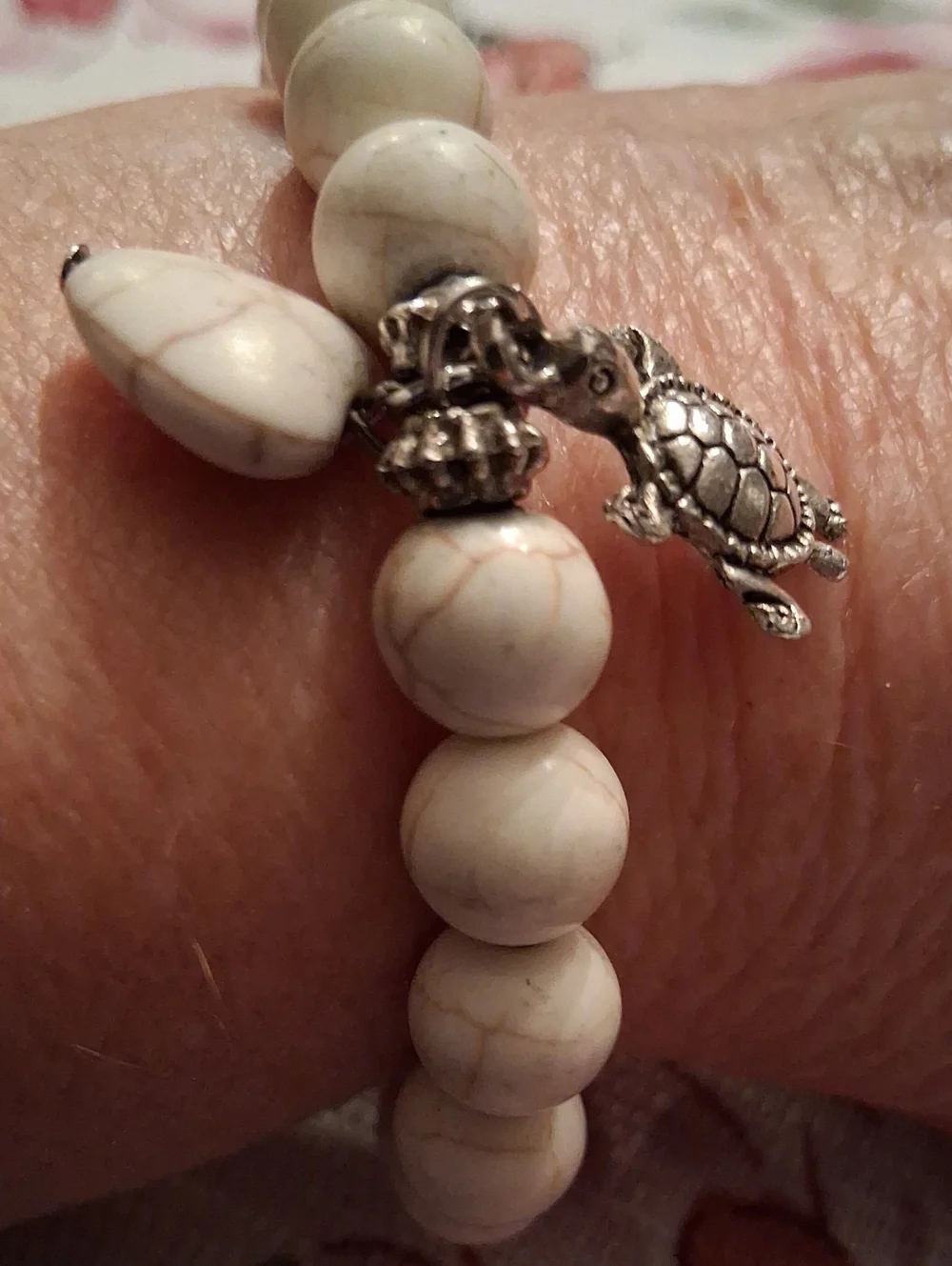 Silver Sea Turtle 8MM Gemstone Healing Chakra Bracelet